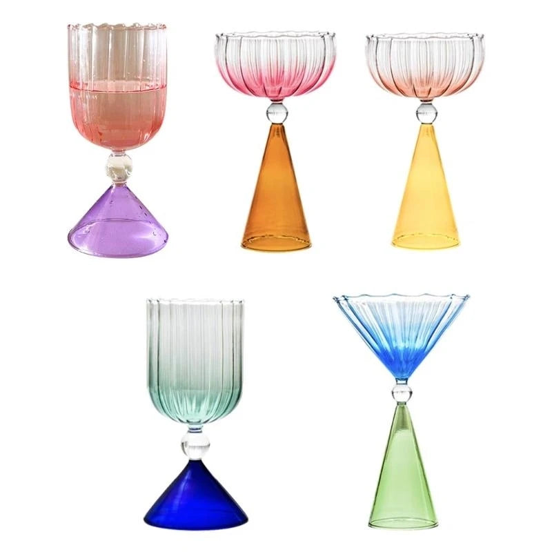 Kitchen Glasswares Colorful Cocktail Cups Creative Wine Cup Unique Flower Cup