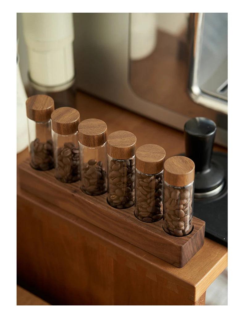 Coffee Beans Storage Container Tube Display Rack Tea Bottle Glass Single Dose