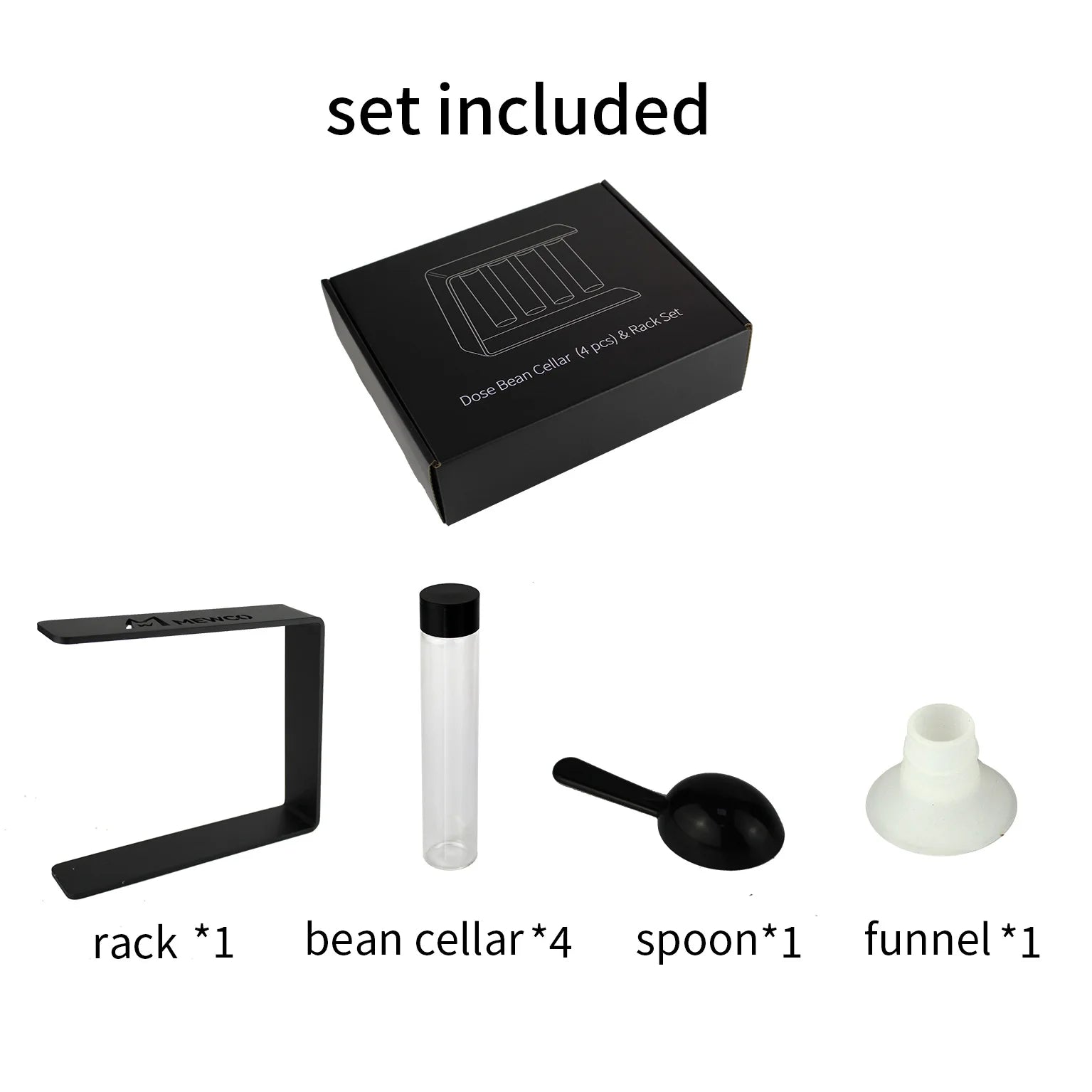 Magnet Coffee Beans Storage Container Tube Display Rack Tea Bottle Glass Set