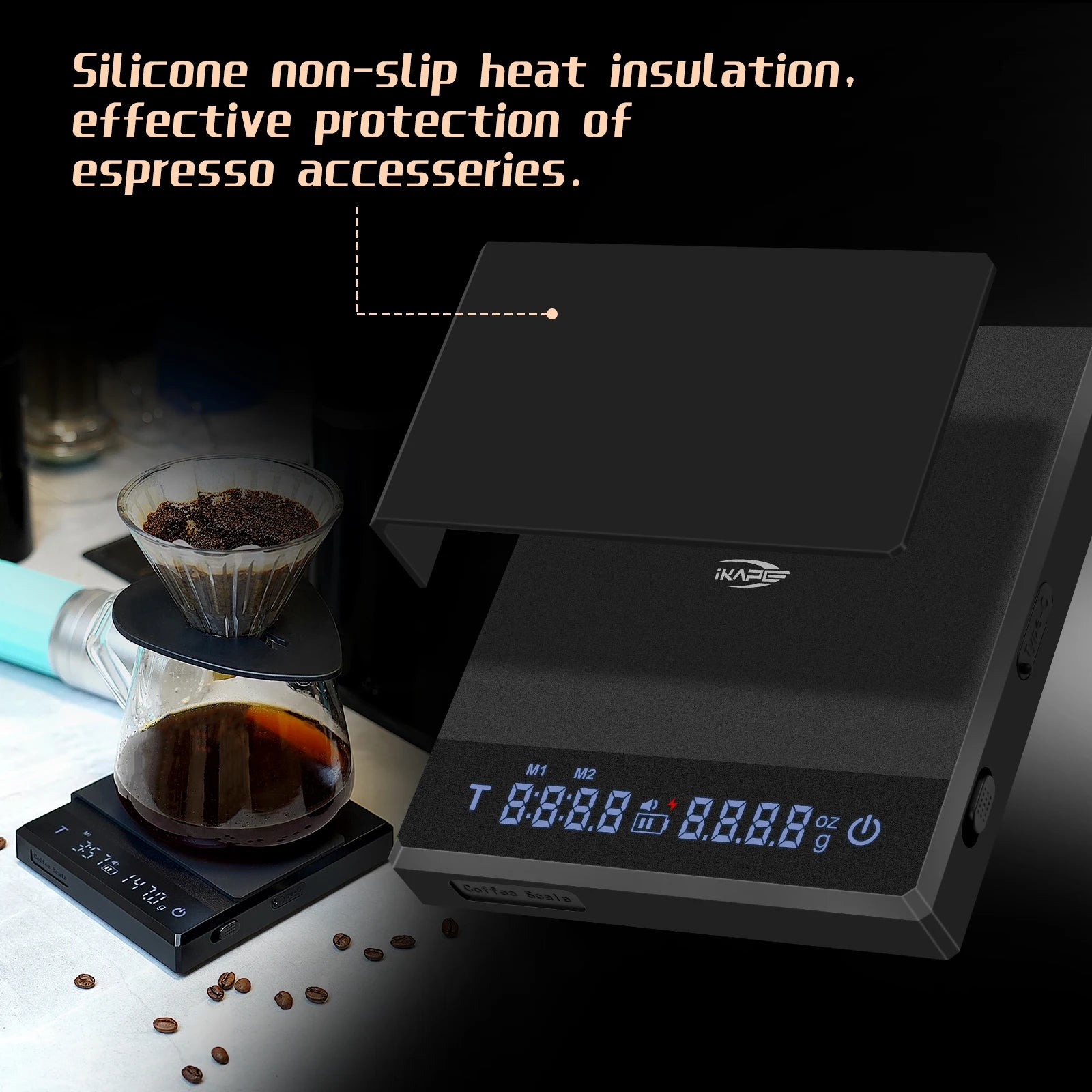 Coffee Electronic Scale with Timer, 0.1g High Precision Coffee Scale Touch Sensor