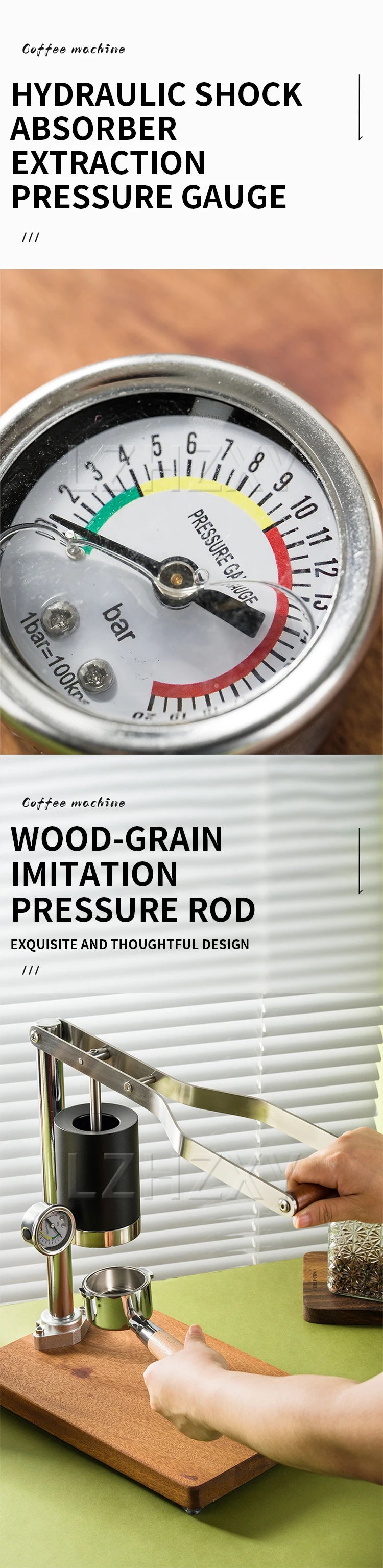 Manual Espresso Machine Retro Design High-Pressure Extraction Rich Oil Content