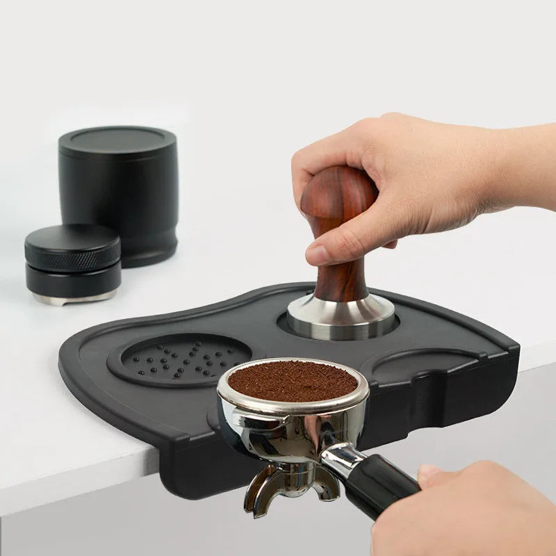Coffee Tamper Distributor Station Portafilter Silicone Corner Pad Barista Tools