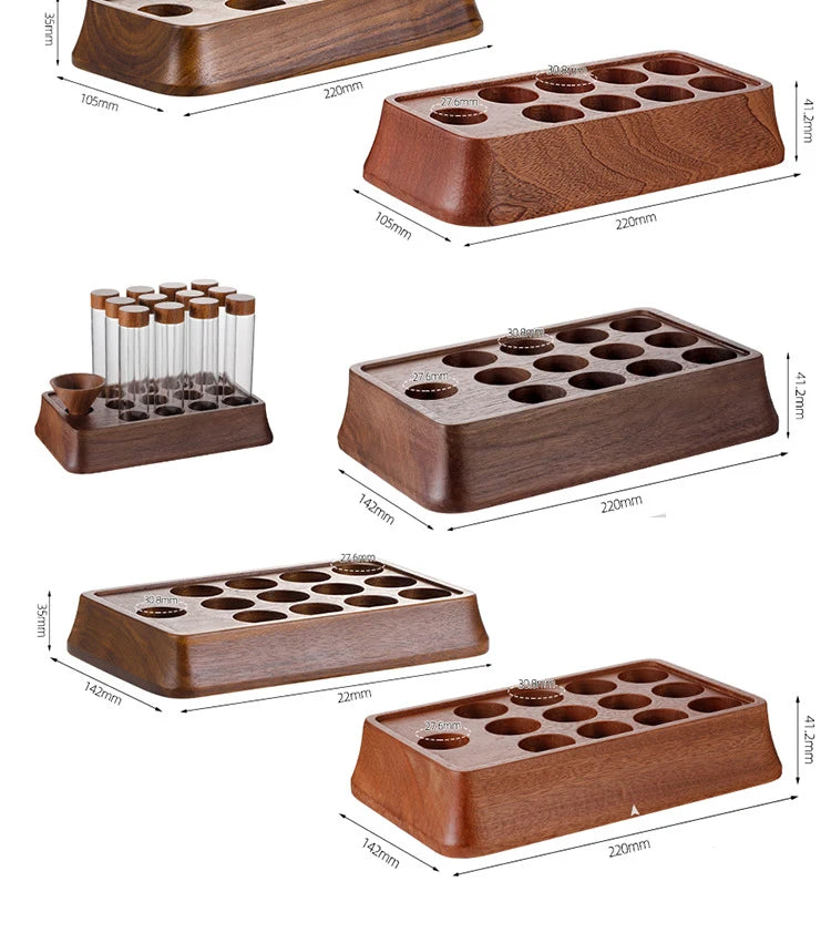 Magnetic Coffee Bean Dispensing Bottle with Glass Test Tube Display Stand
