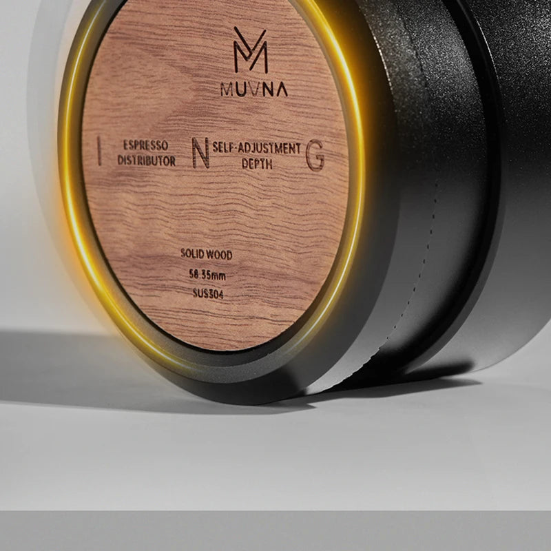 MUVNA Espresso Tamper V2, Slow Rebound Coffee Tamper Steel Ripple Base