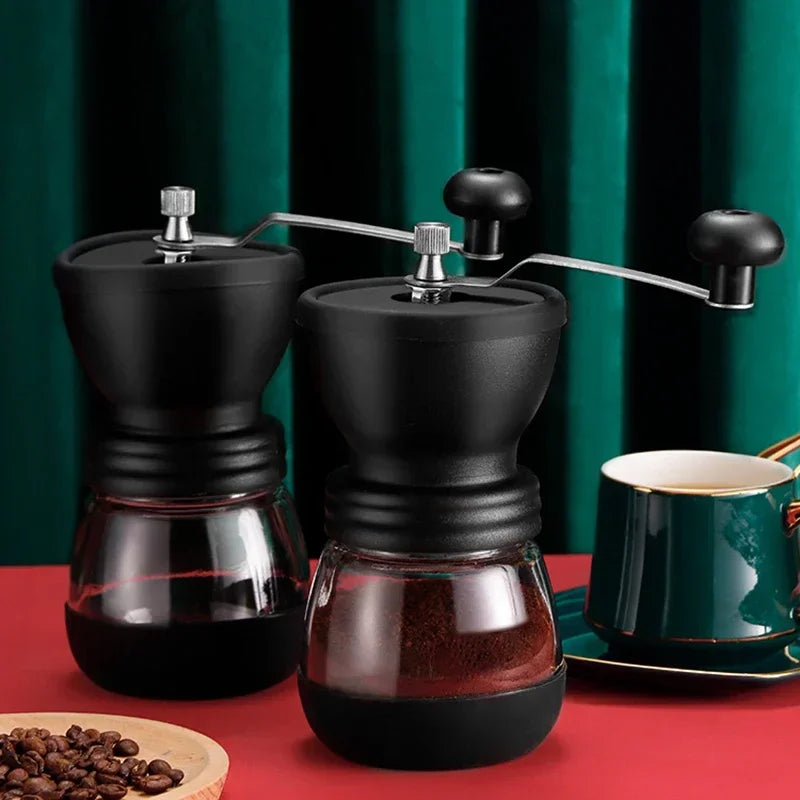 Wholesale Hand Crank Coffee Mill Ceramic Core Manual Coffee Grinder with Glass Jar