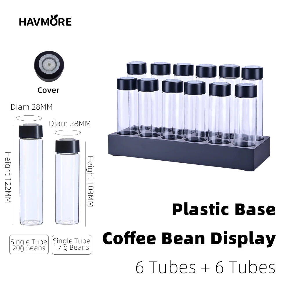 Convenient Magnetic Coffee Bean Storage Glass Tubes Storage Container Rack