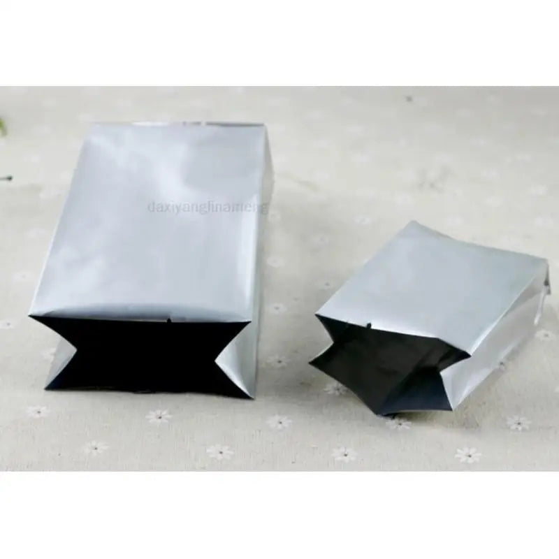 Top Open Silver Color Aluminum Foil Heat Seal Vacuum Food Packing Gusset Bag