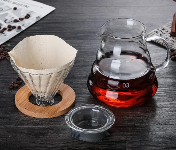 Glass Coffee Carafe Clouds Shape Glass Kettle Sharing Pot with Lids Coffee Pot