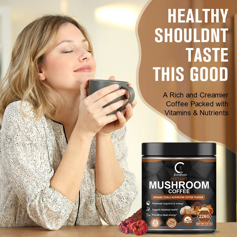 GPGP Green People 226G Lion's Mane Mushroom Coffee with Reishi Cordyceps