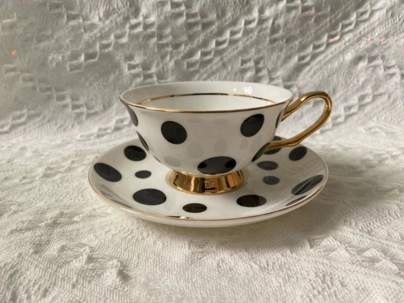 220ml Ceramic Mug Light Luxury Retro Afternoon Tea Coffee Cup Saucer Sets
