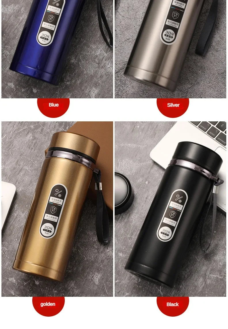 SoftAura Stainless Steel Thermos Bottle LED Temperature Display Portable Cup