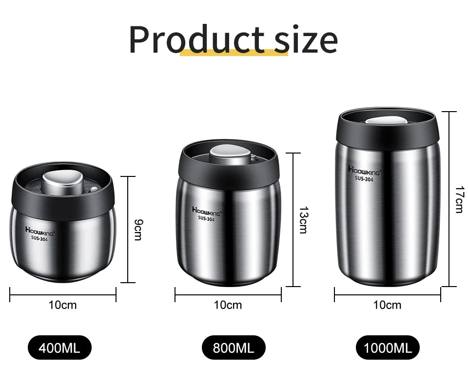 Vacuum sealed tank Coffee bean storage tank Household stainless steel storage