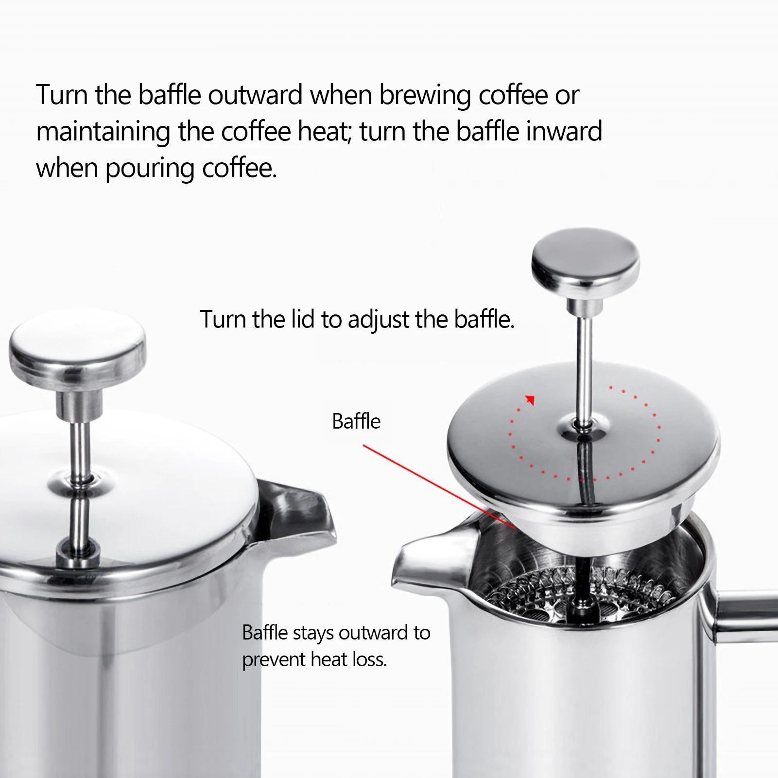 Coffee Maker Stainless Steel Double Walled Insulated Coffee Maker Pot