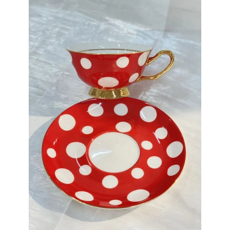 220ml Ceramic Mug Light Luxury Retro Afternoon Tea Coffee Cup Saucer Sets