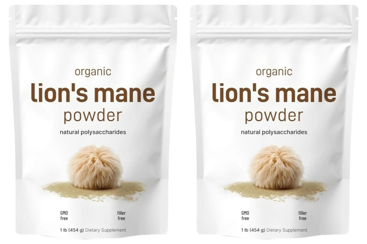 Organic Lion’s Mane Mushroom Powder Supports Brain Focus Energy and Immune