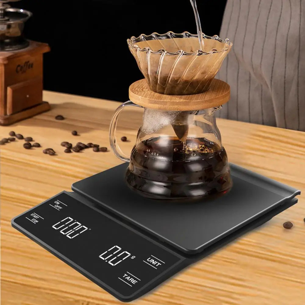 Mini Coffee Scale with Timer 3 Units High Precision LCD Display Electronic Pour
