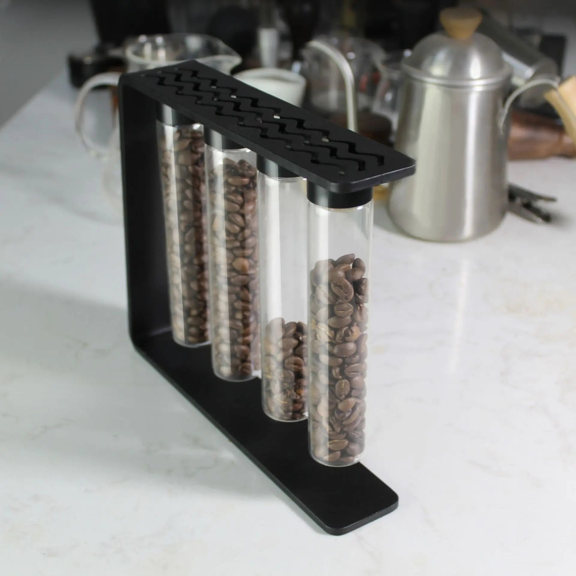 Magnet Coffee Beans Storage Container Tube Display Rack Tea Bottle Glass Set