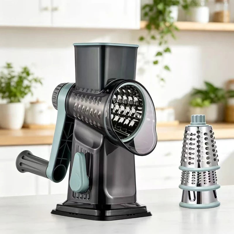 Rotary Cheese Grater Multifunctional Manual Veg Slicer Nut Grinder Kitchen