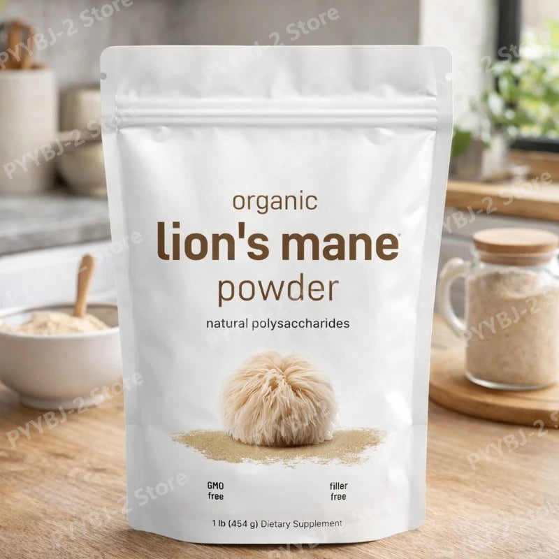Organic Lion’s Mane Mushroom Powder Supports Brain Focus Energy and Immune