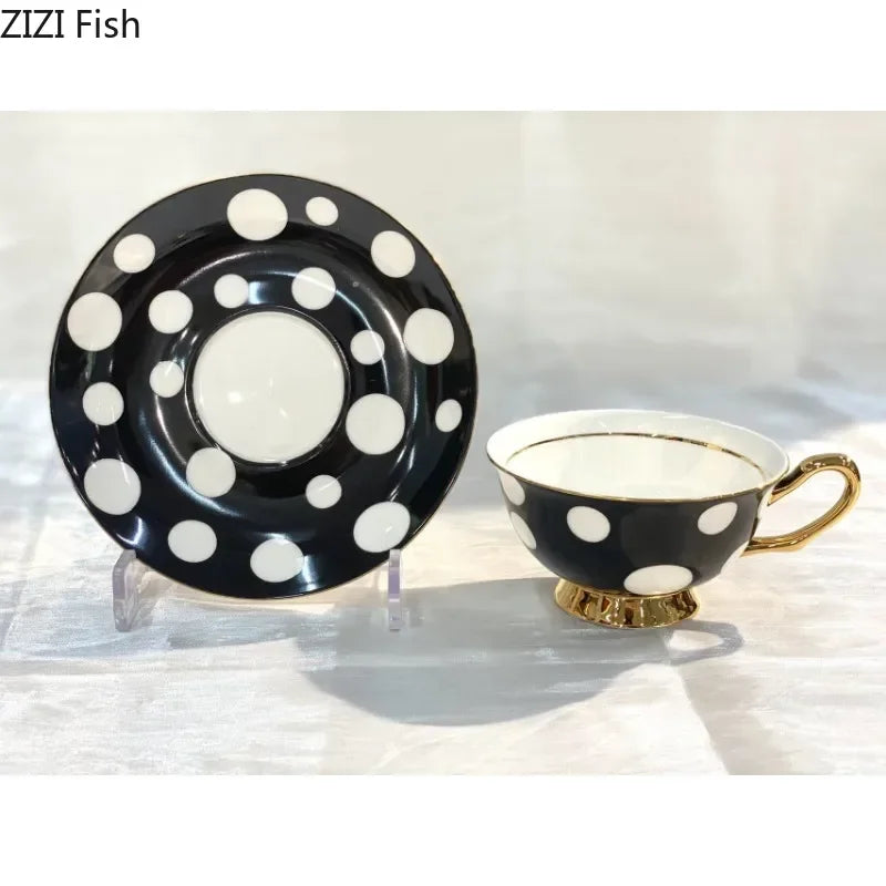 220ml Ceramic Mug Light Luxury Retro Afternoon Tea Coffee Cup Saucer Sets