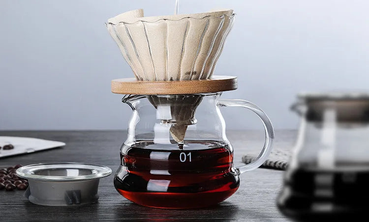 Glass Coffee Carafe Clouds Shape Glass Kettle Sharing Pot with Lids Coffee Pot