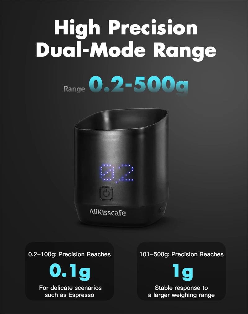 AliKisscafe Digital Dosing Cup Coffee Scale Display Tray Precise Scale Cup