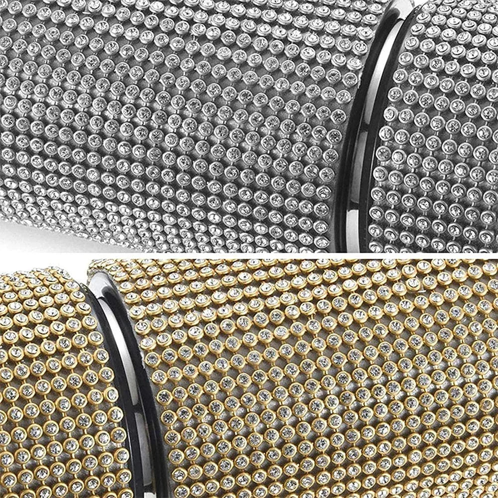 Luxury Rhinestone Thermos Bottle 2pcs Chain Portable Water Bottle Double Wall