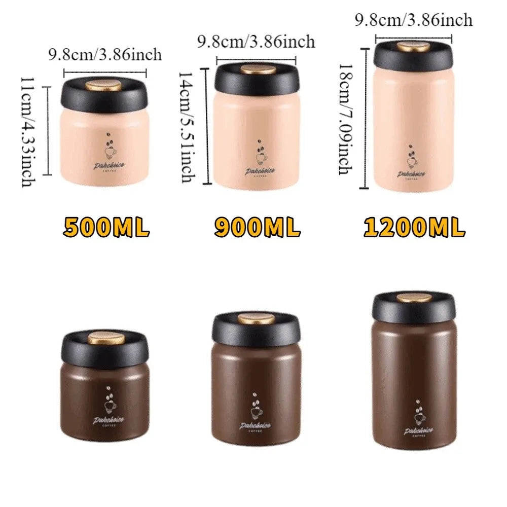 Stainless Steel Vacuum Coffee Container Moisture-Proof Keep Fresh Coffee Bean