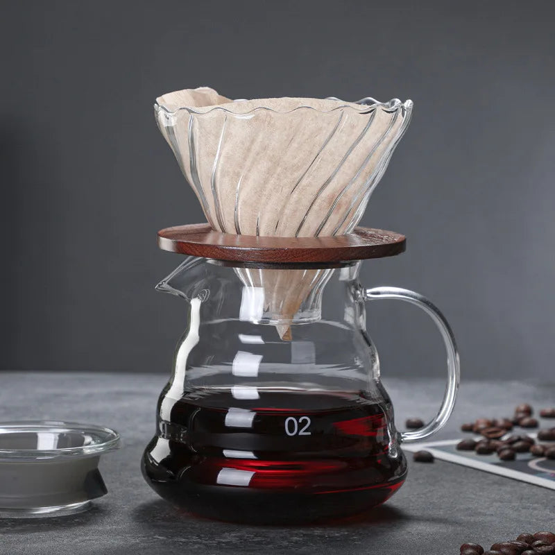Glass Coffee Carafe Clouds Shape Glass Kettle Sharing Pot with Lids Coffee Pot