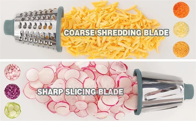 Rotary Cheese Grater Multifunctional Manual Veg Slicer Nut Grinder Kitchen