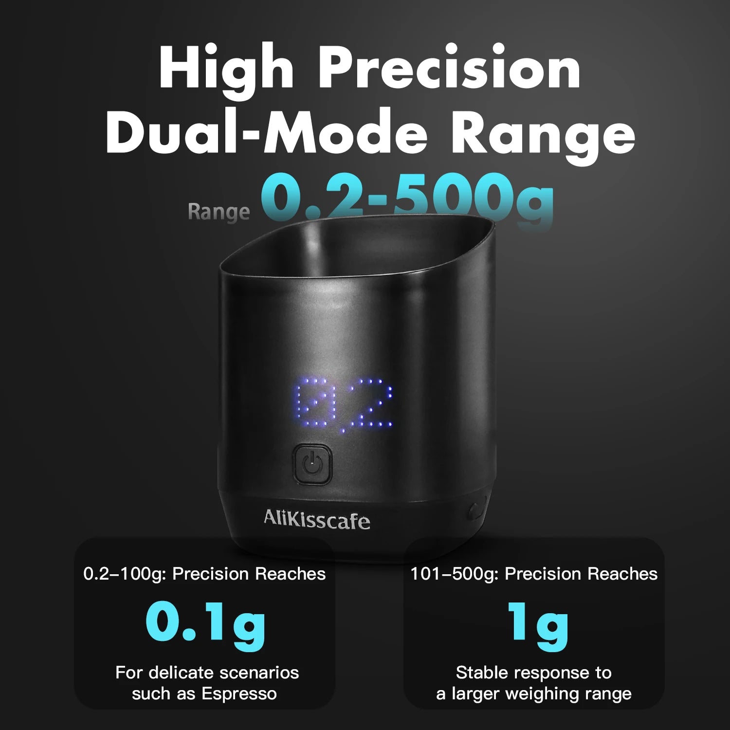 AliKisscafe Digital Dosing Cup Coffee Scale Display Tray Precise Scale Cup