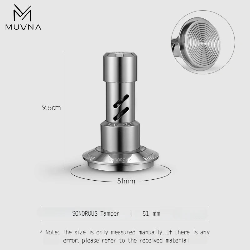 MUVNA V2 Espresso Tamper 30lbs pressure Spring-loaded Coffee New Set