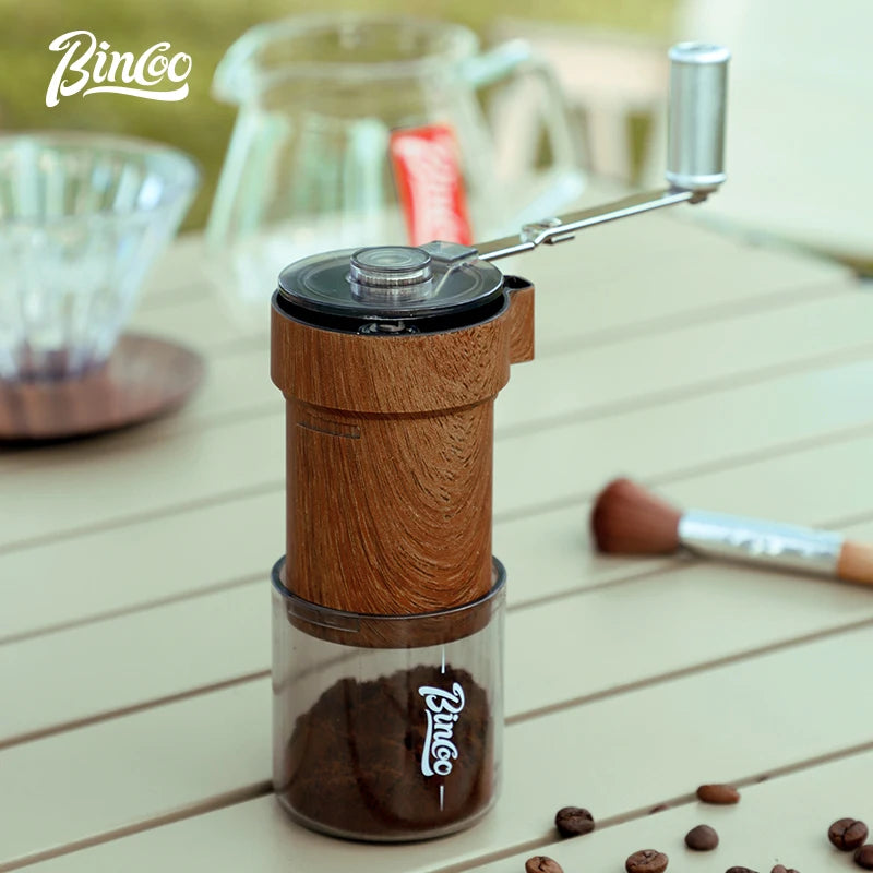 Coffee Bean Grinder Portable Wood Grain Stainless Steel Crank Hand Hand Coffee