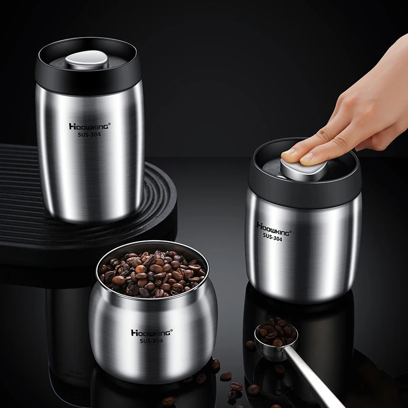Vacuum sealed tank Coffee bean storage tank Household stainless steel storage
