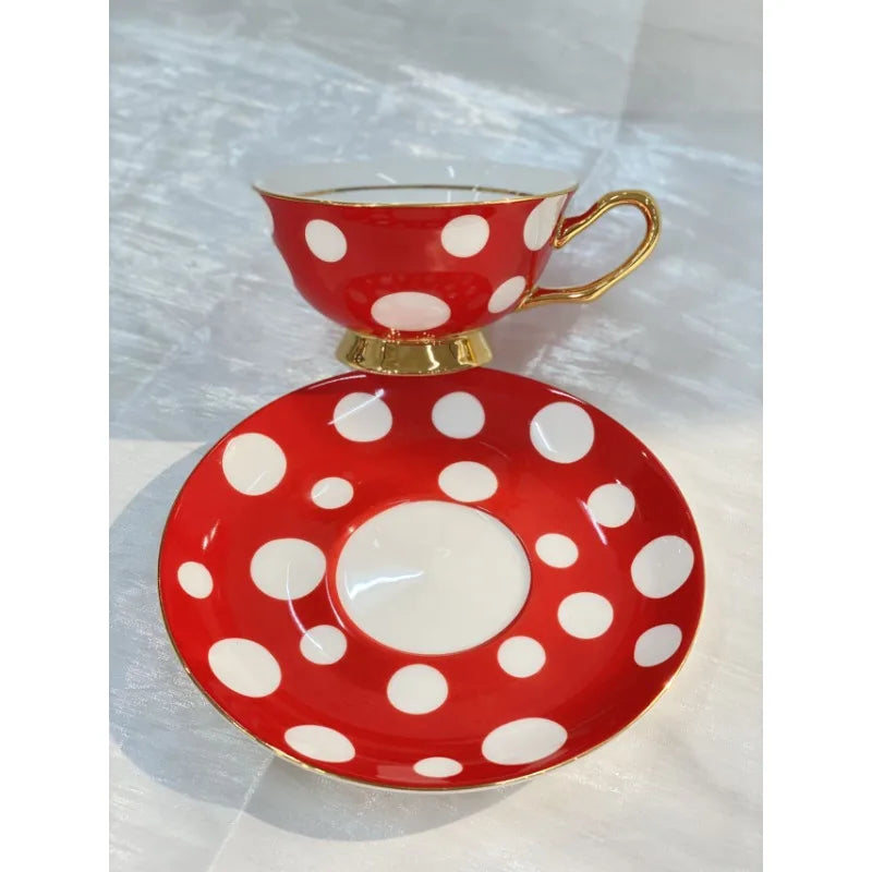 220ml Ceramic Mug Light Luxury Retro Afternoon Tea Coffee Cup Saucer Sets