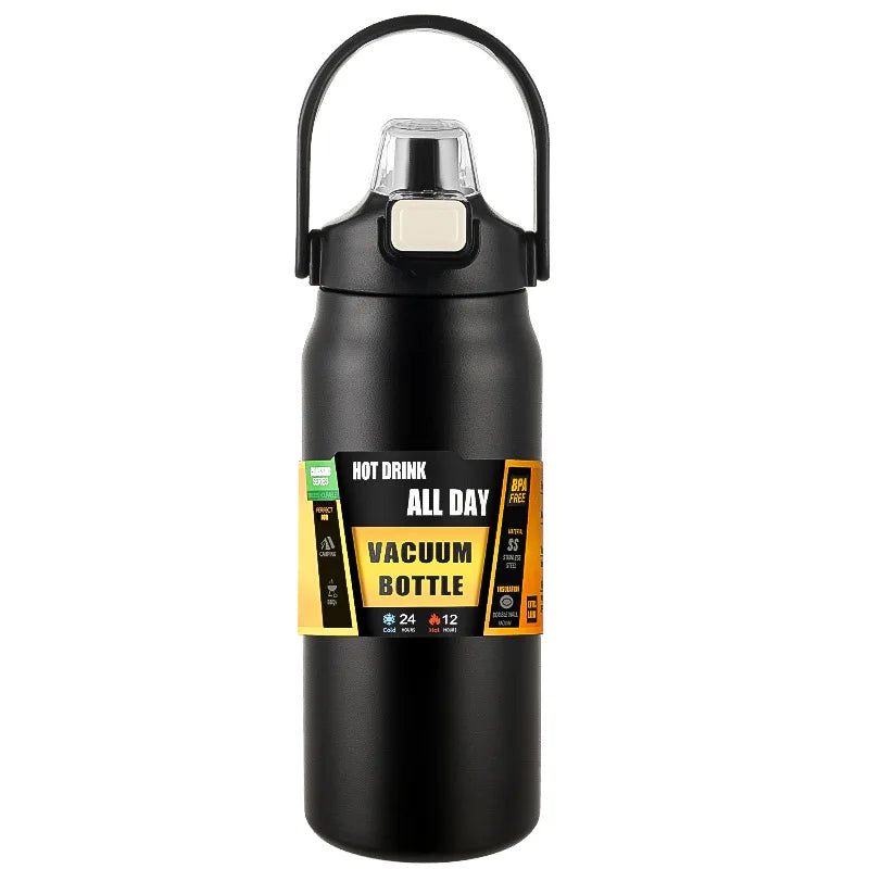 Portable Thermos with Straw 304 Stainless Steel Thermal Mug Tumbler