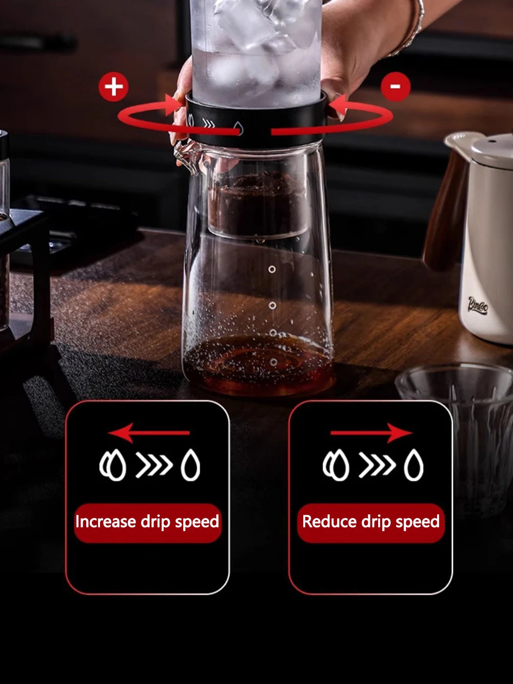 Cold Brew Coffee Maker, Slow Drip Iced Coffee Brewer Glass Coffee Maker