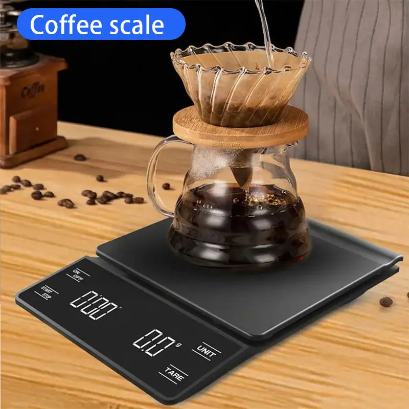Mini Coffee Scale with Timer 3 Units High Precision LCD Display Electronic Pour