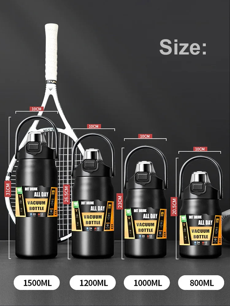 Portable Thermos with Straw 304 Stainless Steel Thermal Mug Tumbler