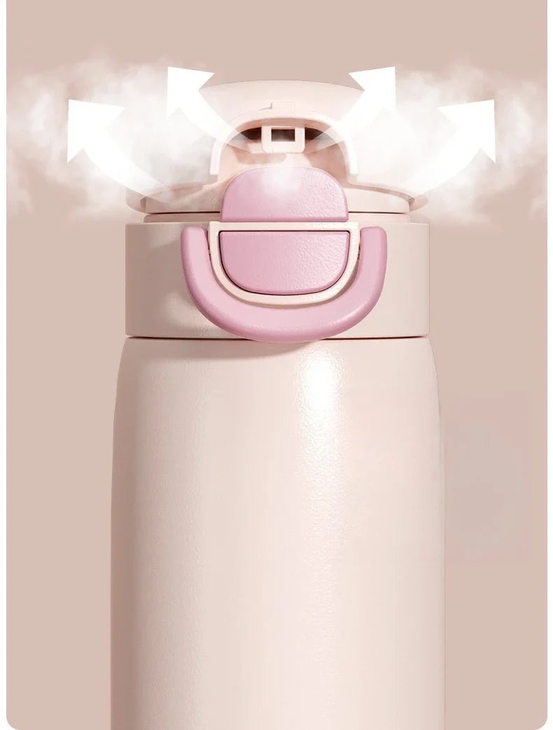 Stainless Steel Insulated Bottle Student Portable Double Drink Bouncing Cup