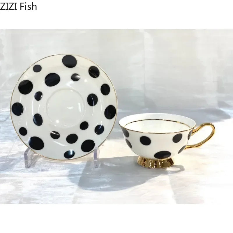 220ml Ceramic Mug Light Luxury Retro Afternoon Tea Coffee Cup Saucer Sets