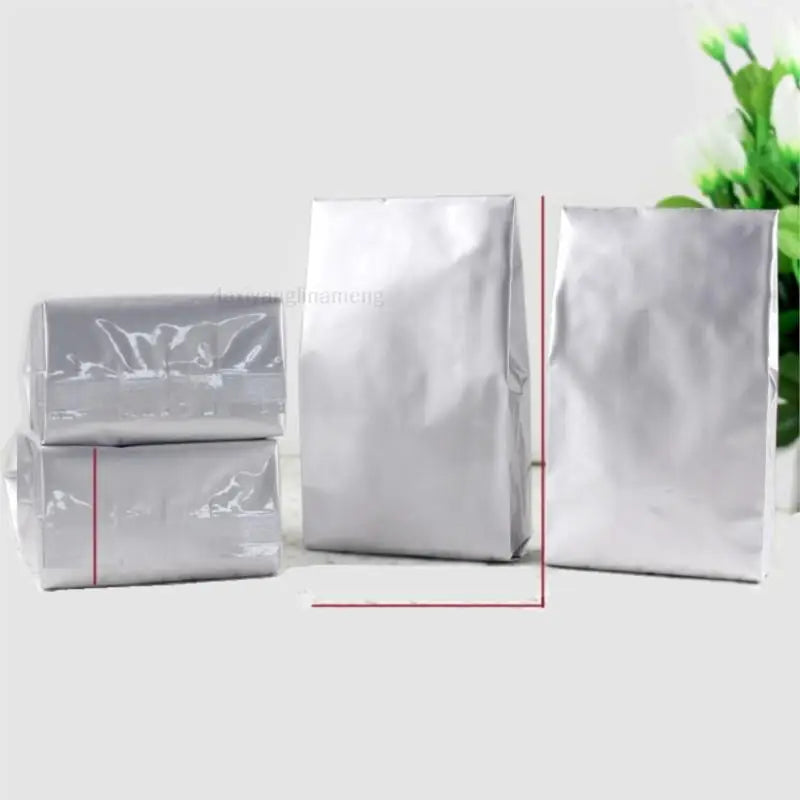 Top Open Silver Color Aluminum Foil Heat Seal Vacuum Food Packing Gusset Bag