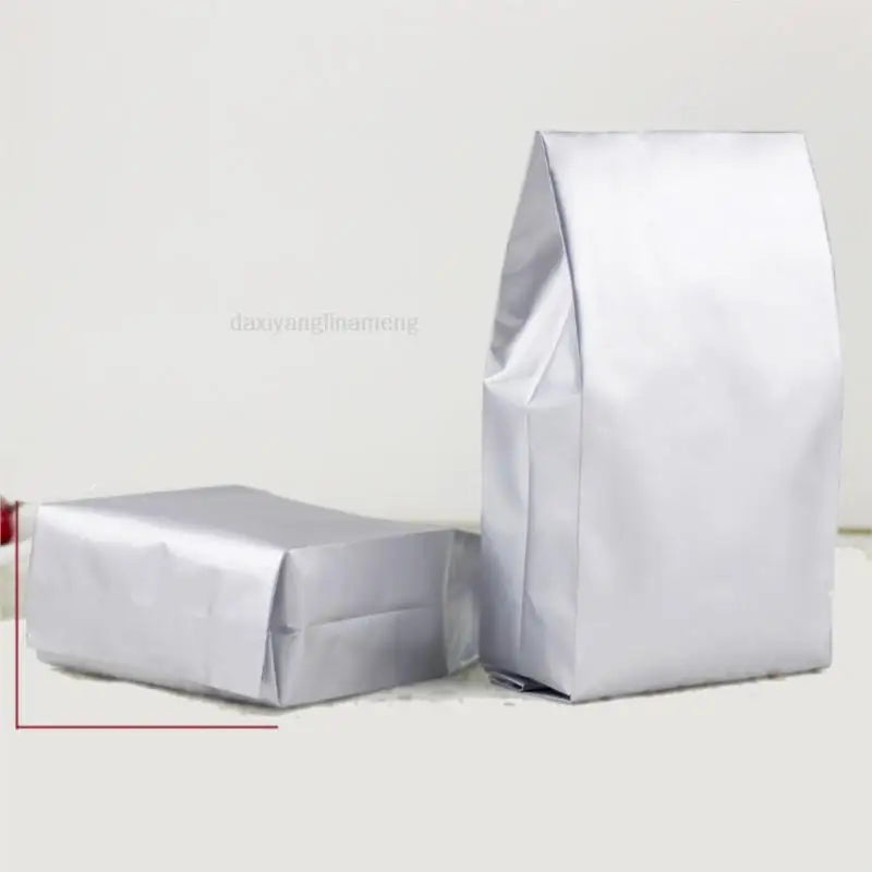 Top Open Silver Color Aluminum Foil Heat Seal Vacuum Food Packing Gusset Bag