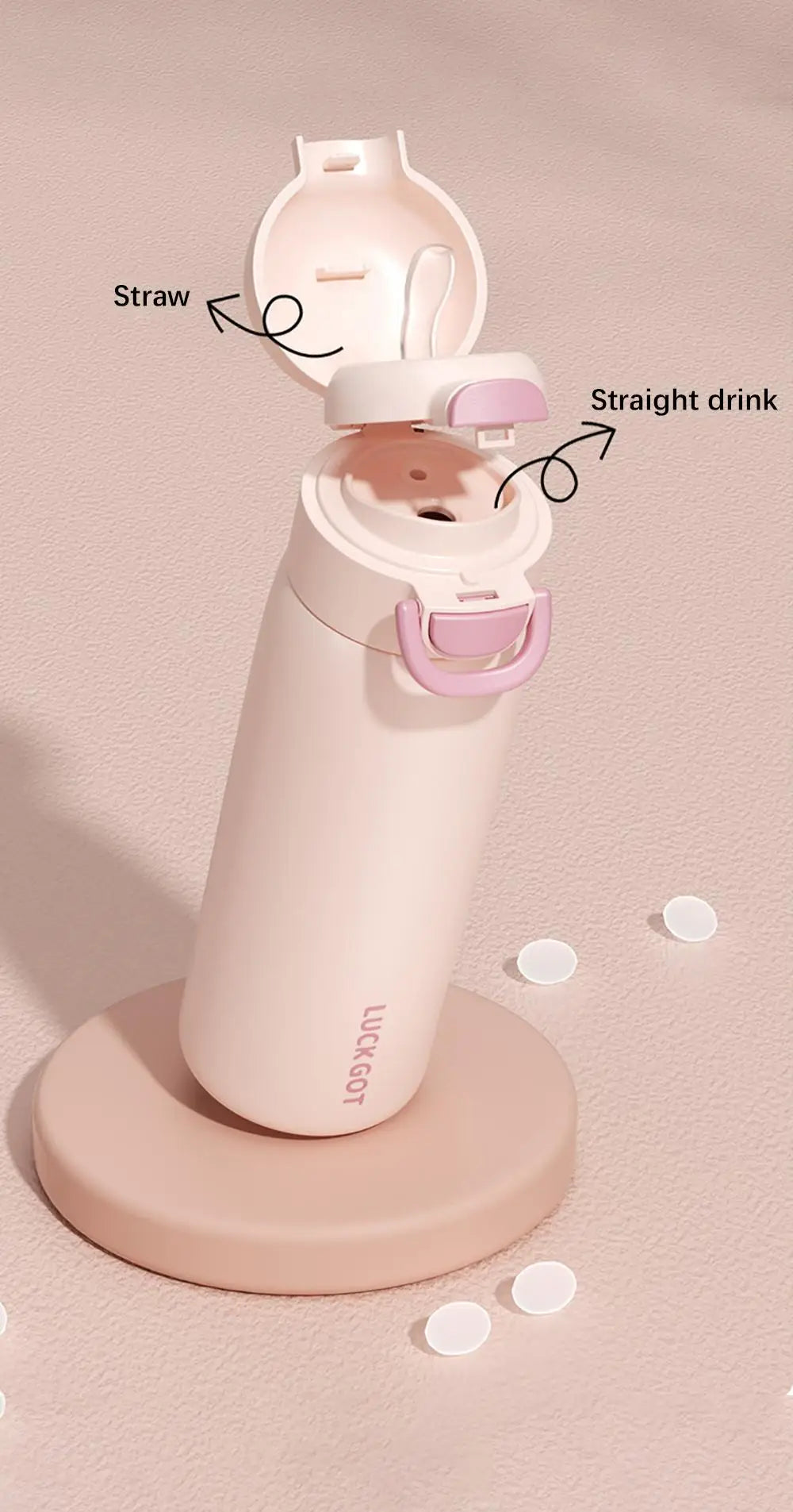 500ML Double Drink Vacuum Flasks 316 Stainless Steel With Straw Water Bottle