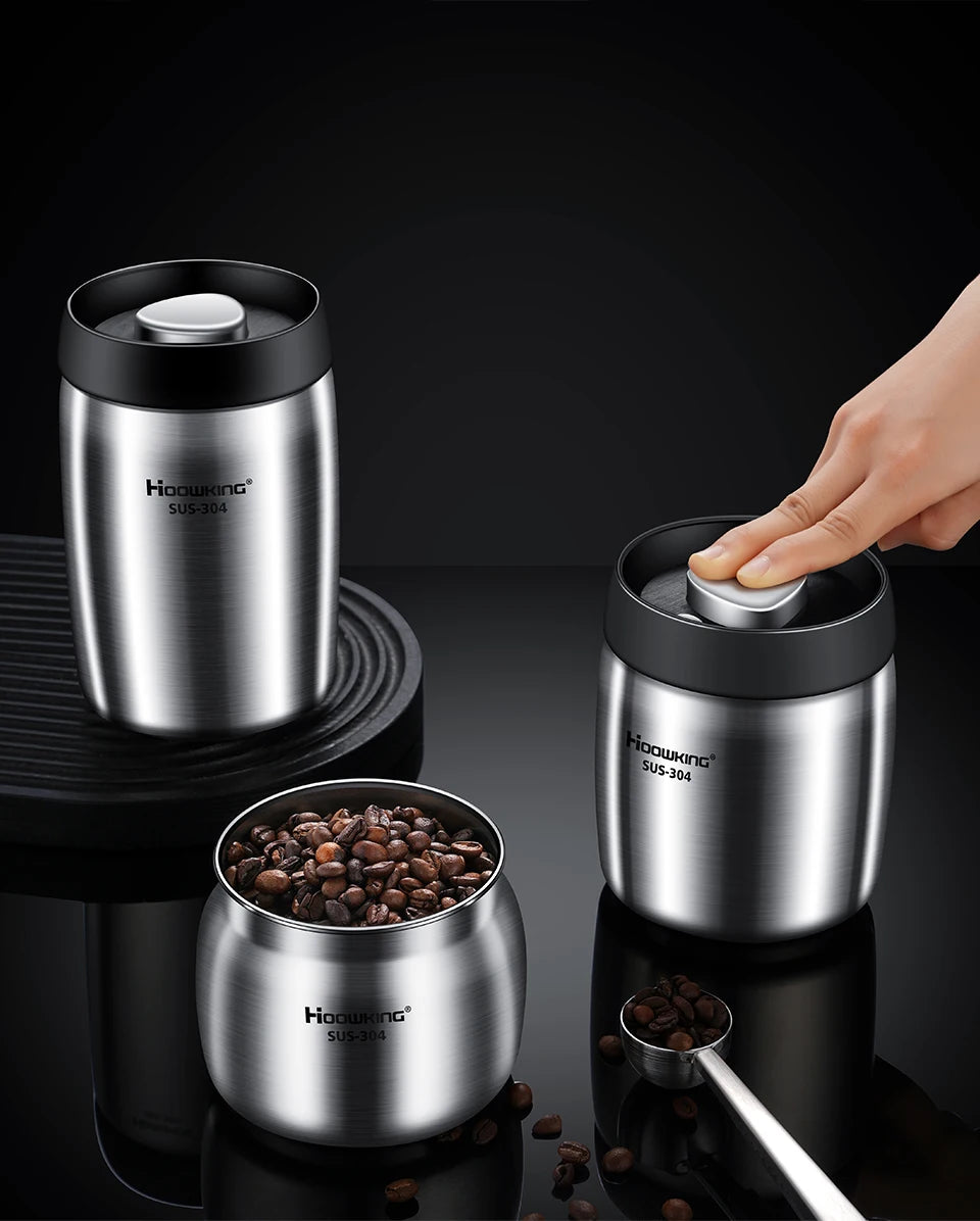 Vacuum sealed tank Coffee bean storage tank Household stainless steel storage