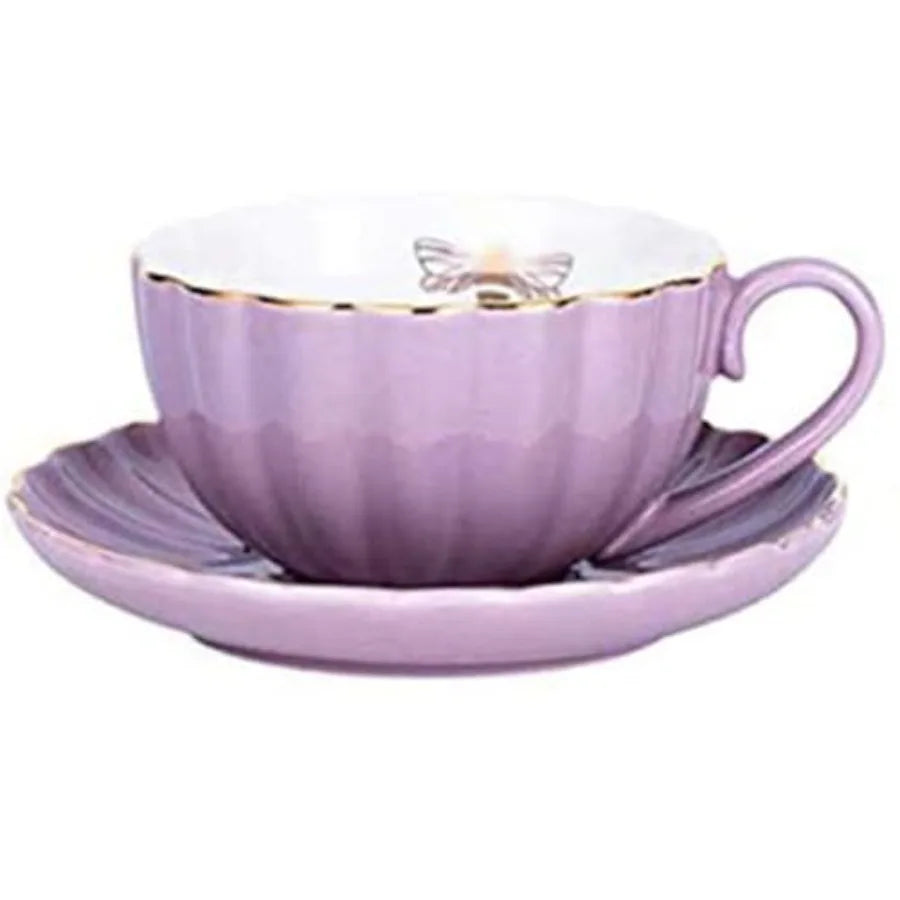 YBK Tech Strengthen Porcelain Cup and Saucer Set, 9oz Cup with Saucer Cup