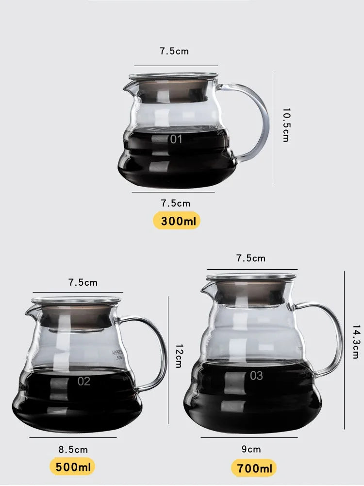 Glass Coffee Carafe Clouds Shape Glass Kettle Sharing Pot with Lids Coffee Pot