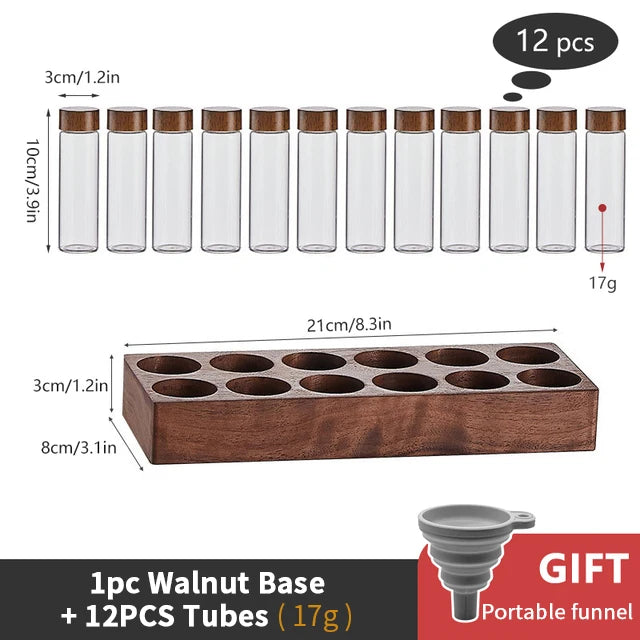 Coffee Beans Storage Container Tube Display Rack Tea Bottle Glass Single Dose