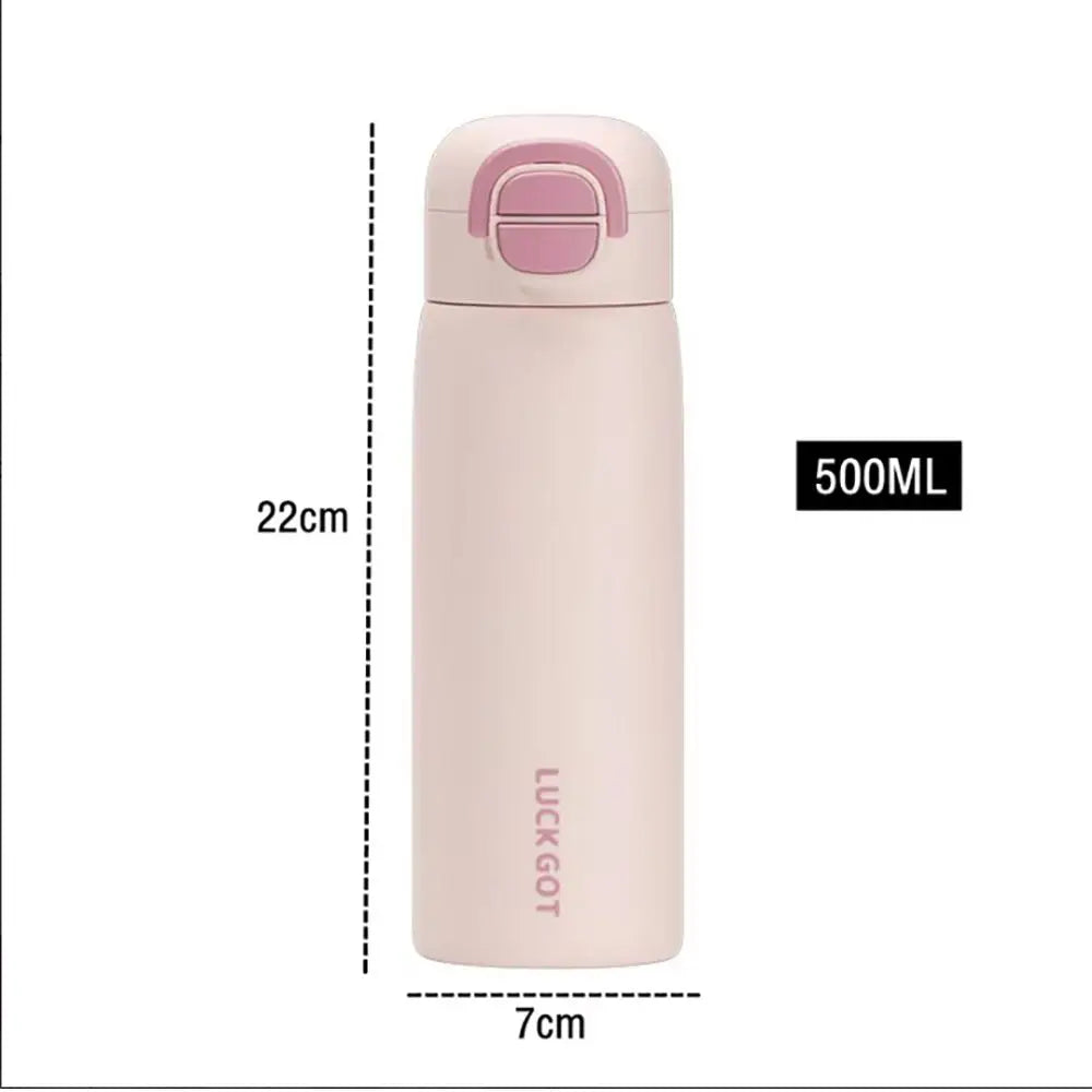 500ML Double Drink Vacuum Flasks 316 Stainless Steel With Straw Water Bottle