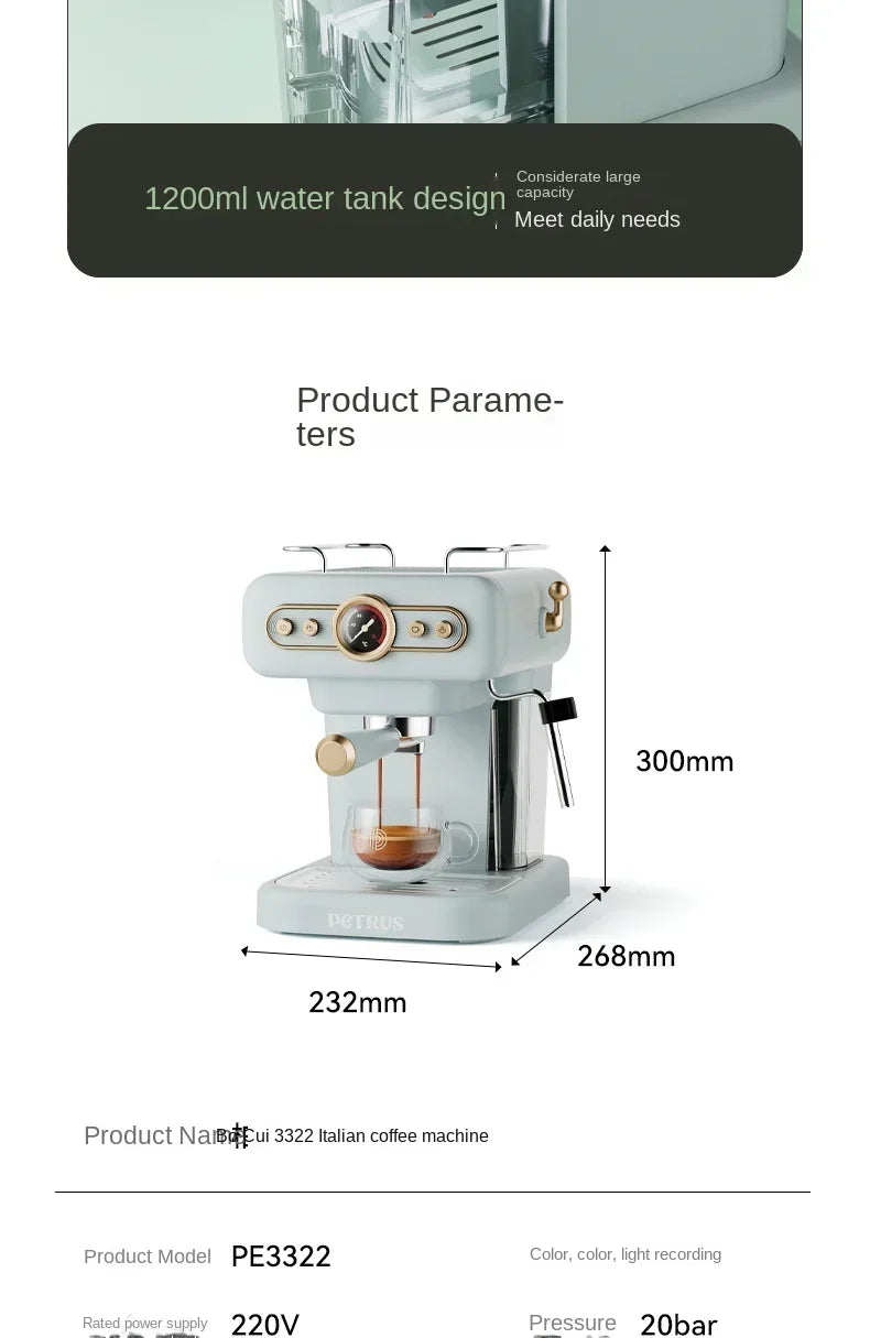 Italian coffee machine, household small fully semi-automatic concentrated